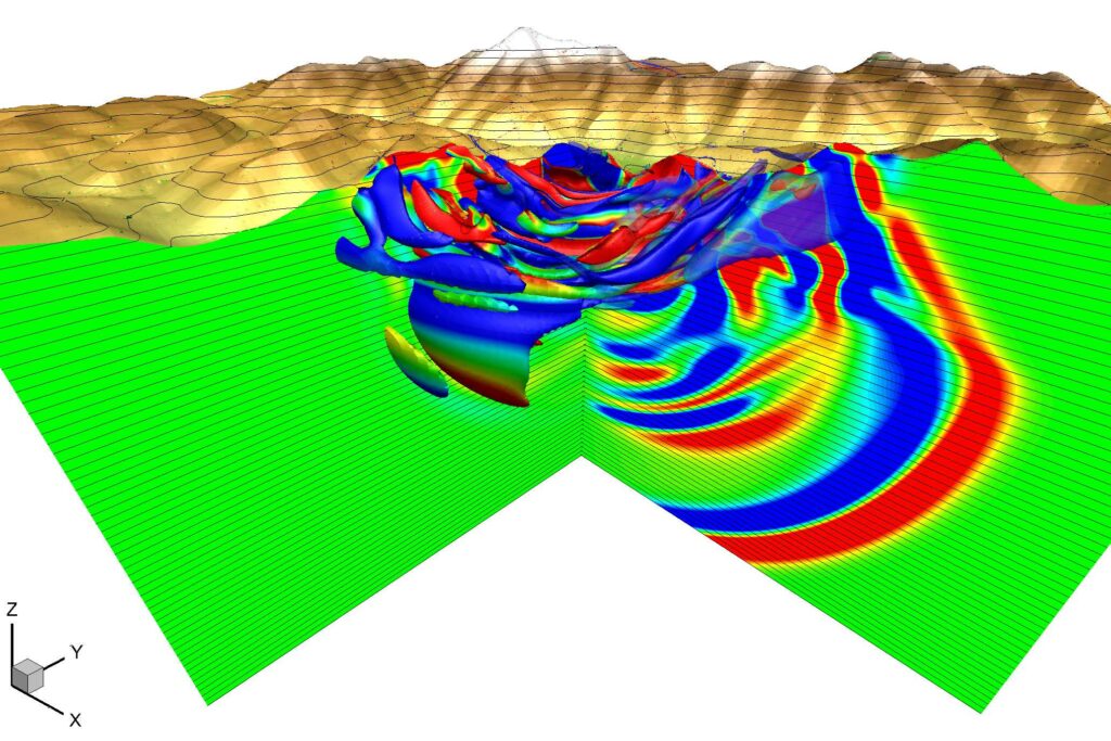 Seismic wave propagation in a complex alpine topography